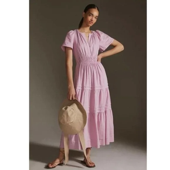 Anthropologie Dresses & Skirts - Anthropologie The Somerset Dress Linen Edition XXSP Lilac Purple